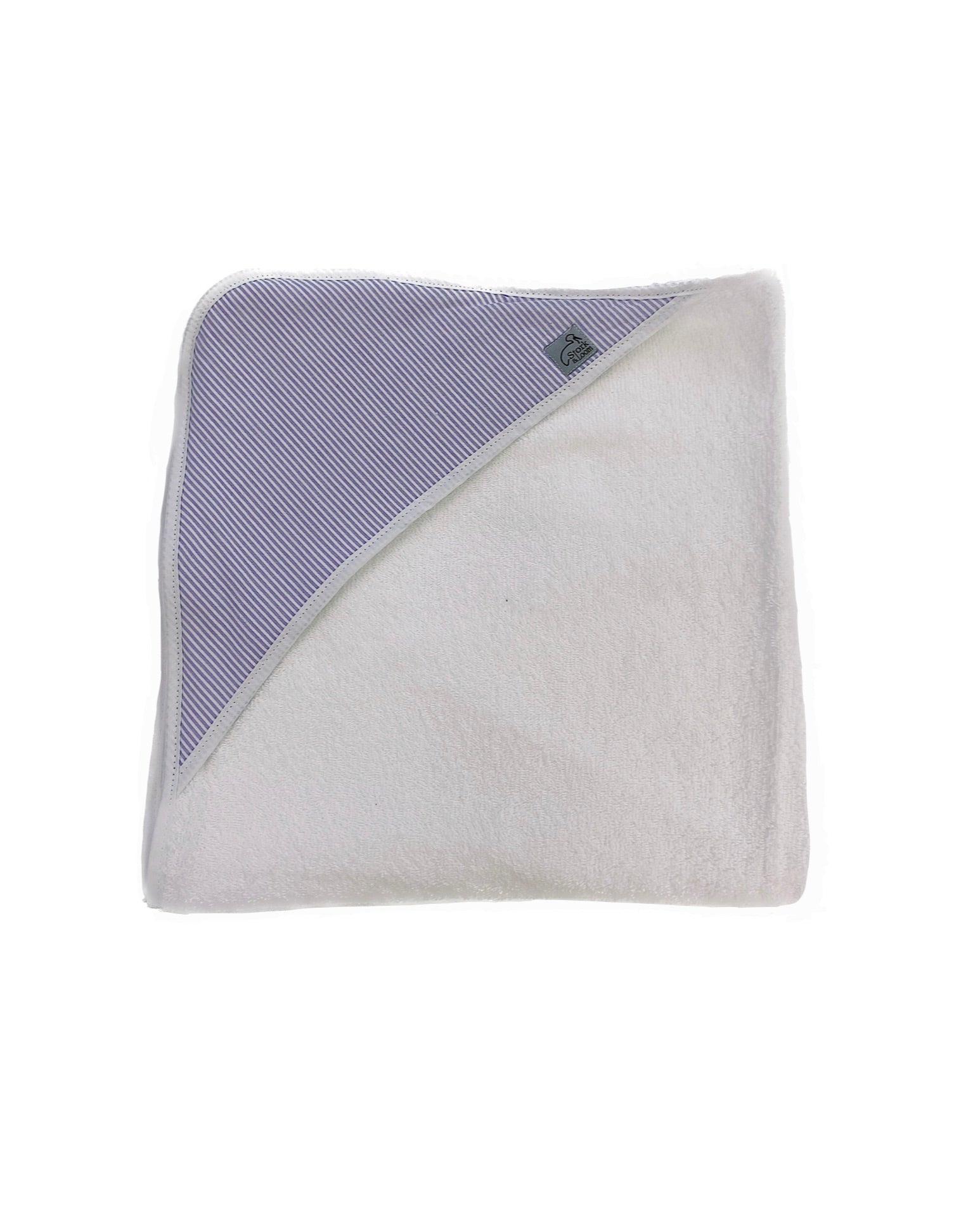 Violet Seersucker Hooded Baby Towel