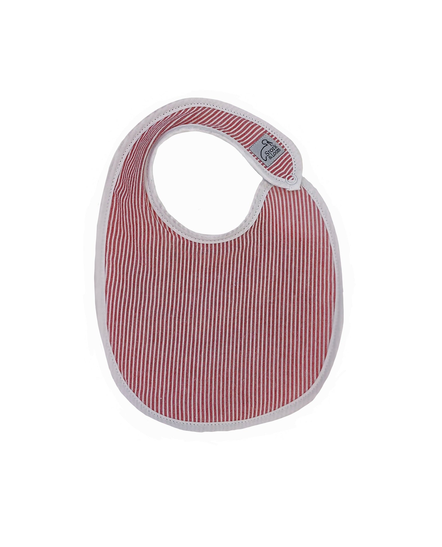 Red Seersucker Baby Bib