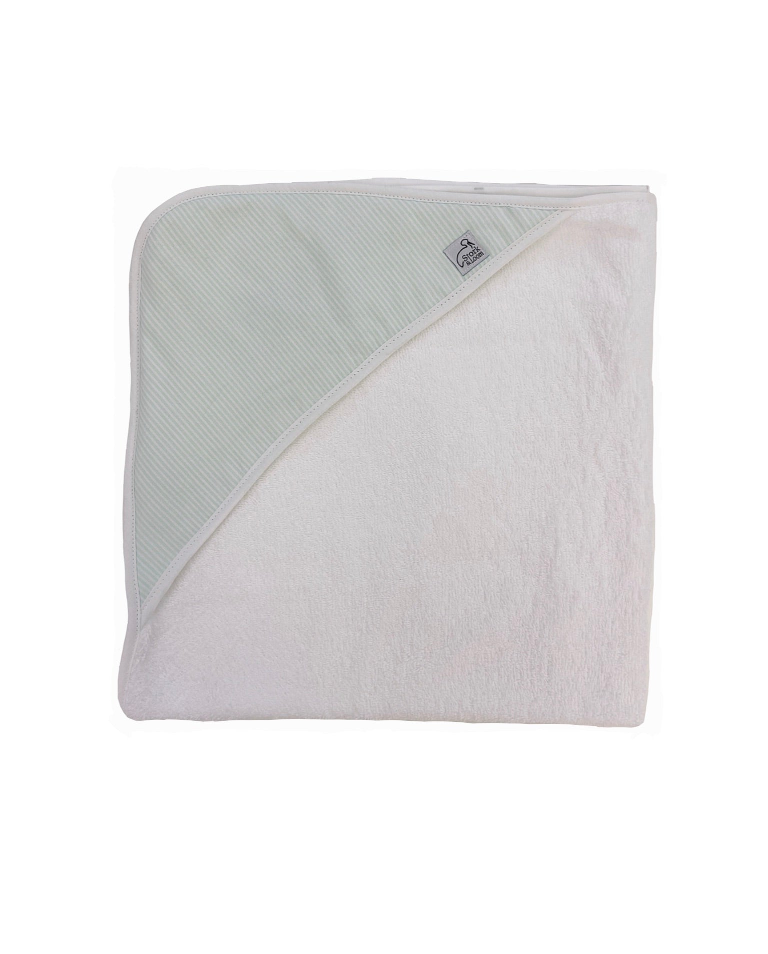 Mint Seersucker Hooded Baby Towel