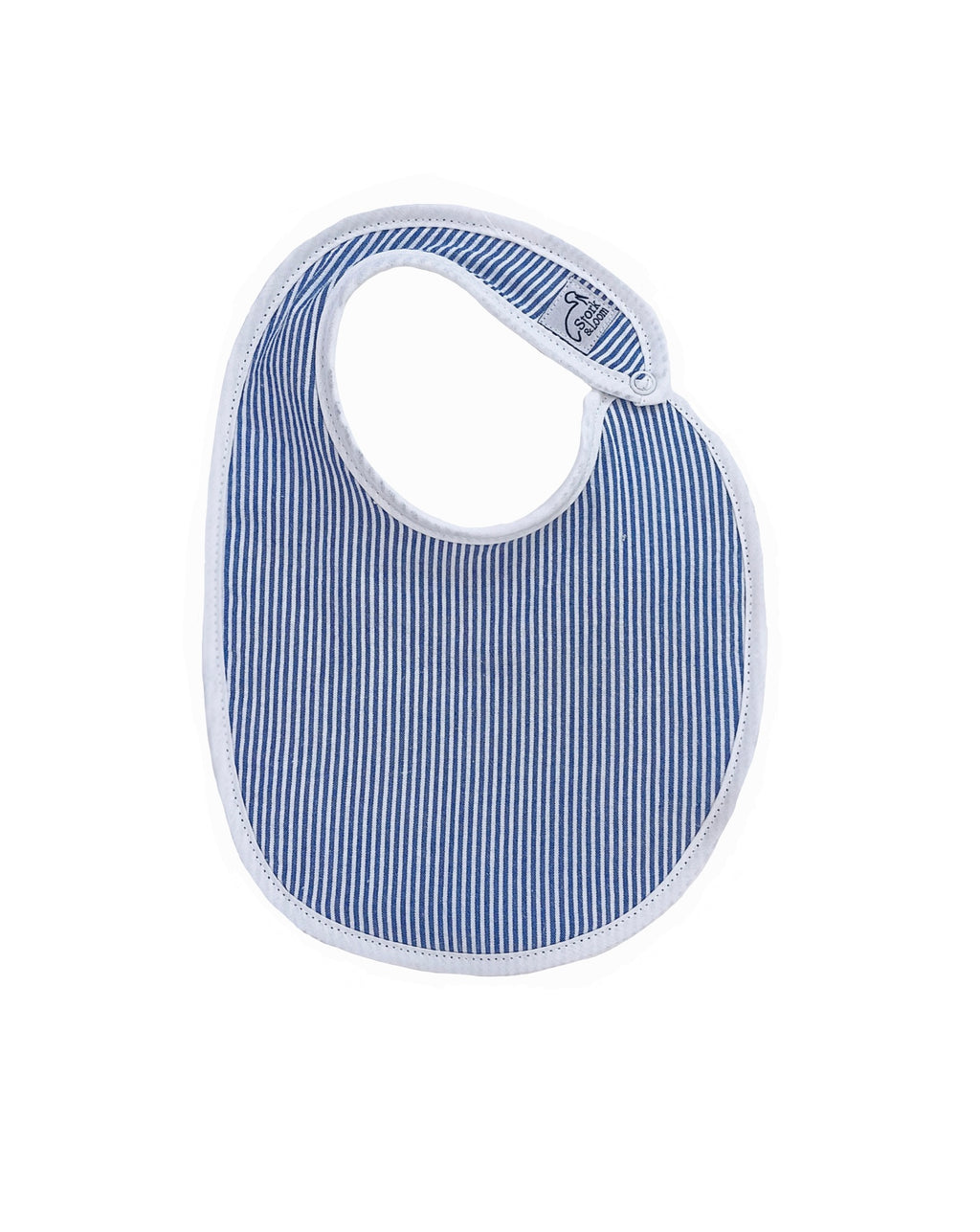 Navy Seersucker Baby Bib