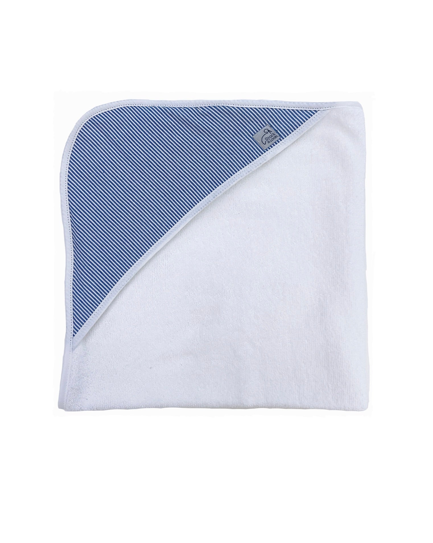 Navy Seersucker Hooded Baby Towel