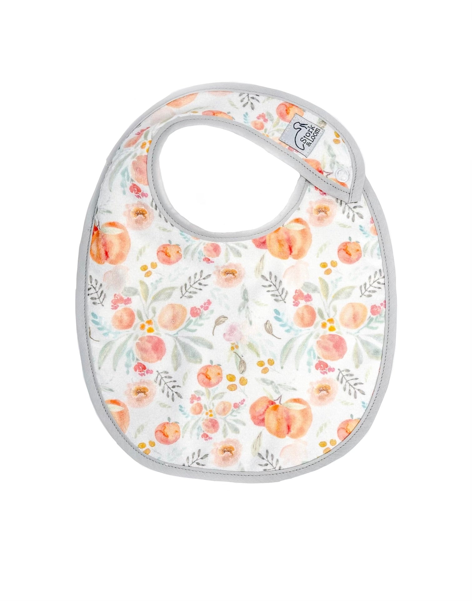 Just Peachy Terry Velour Baby Bib