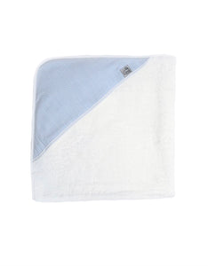 Blue Seersucker Hooded Baby Towel