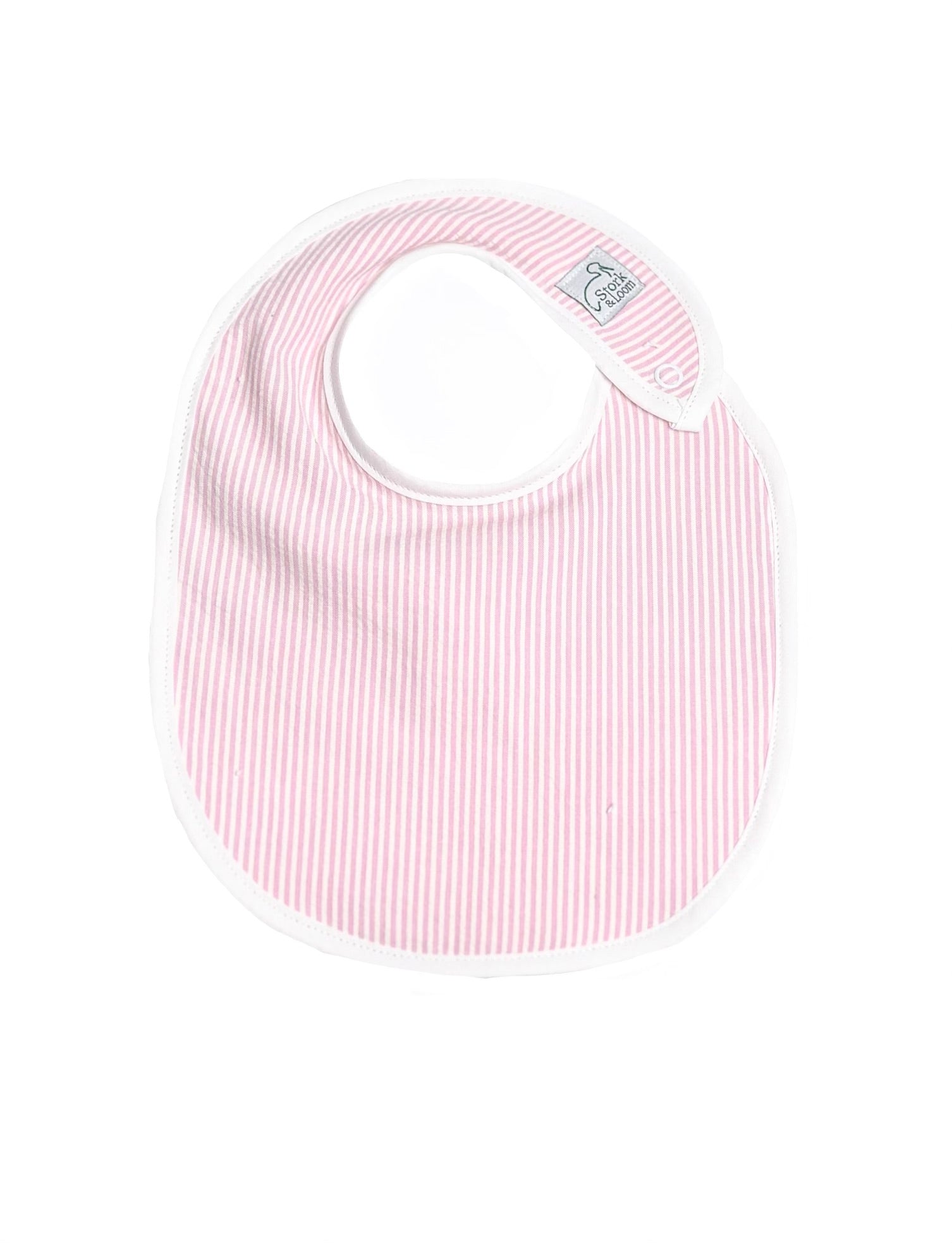 Pink Seersucker Baby Bib