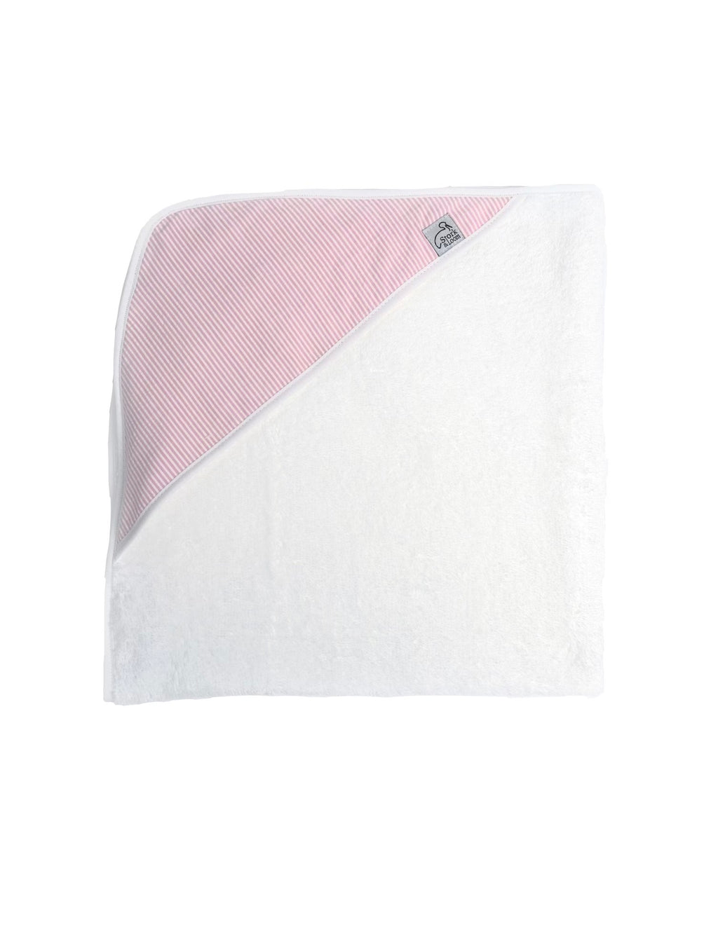 Pink Seersucker Hooded Baby Towel