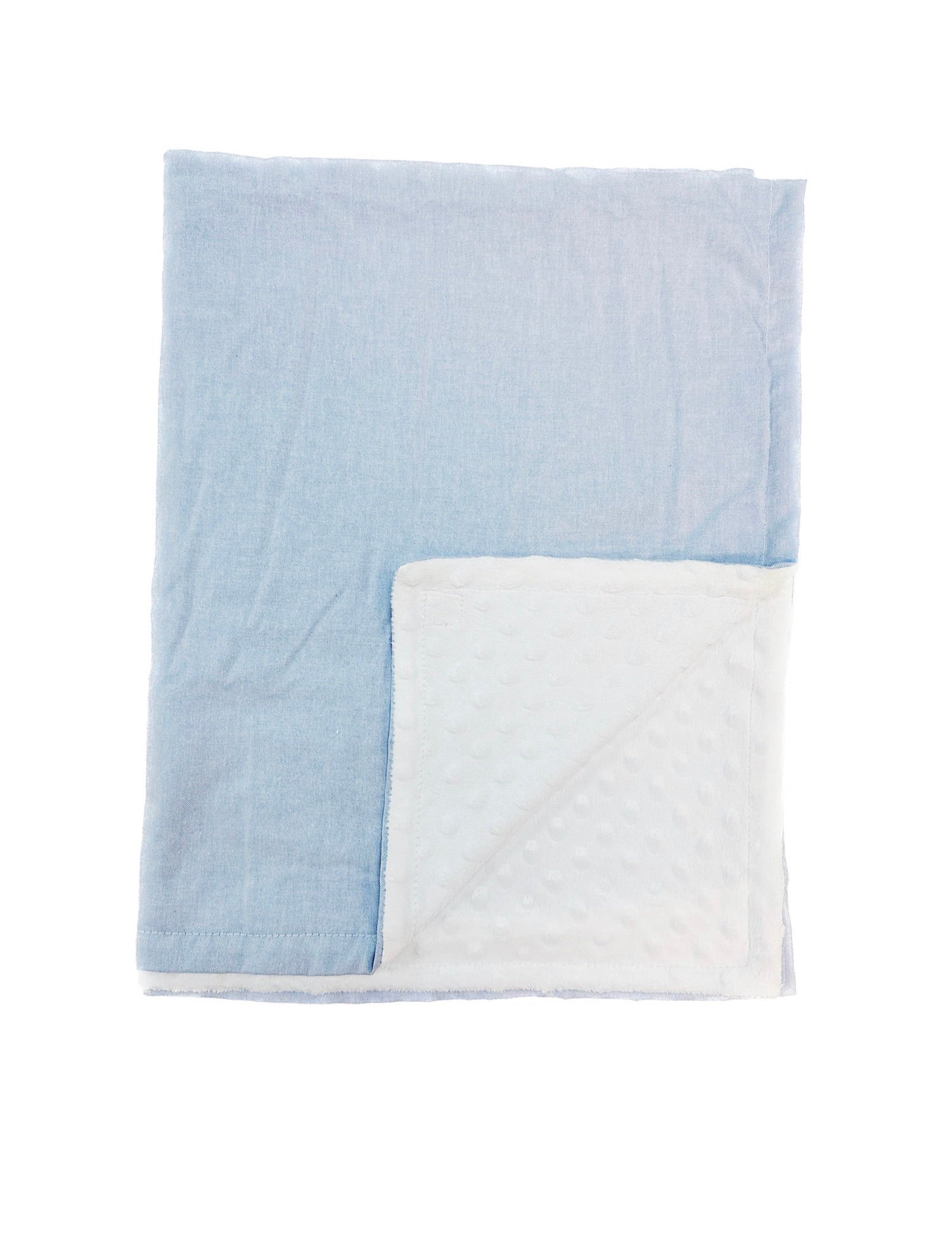 Blue Oxford Minky Dot Baby Blanket