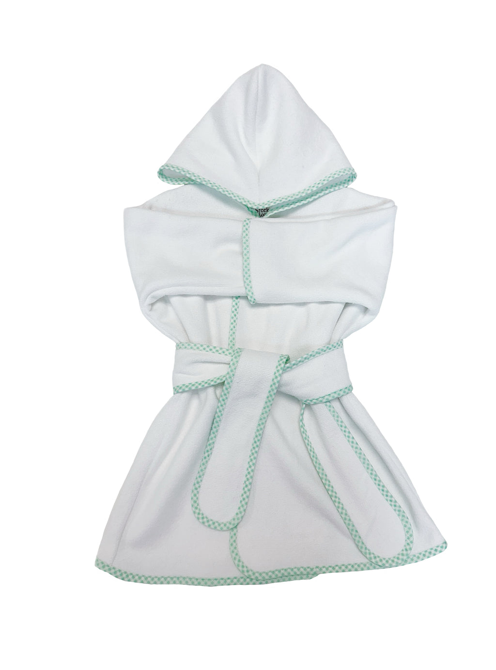 Mint Gingham Trim Toddler Robe