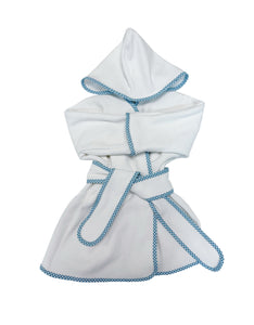 Blue Gingham Trim Toddler Robe