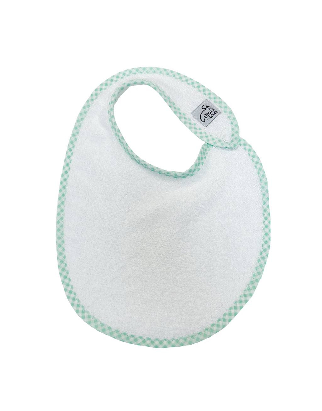 Mint Gingham Trim Classic Terry Bib