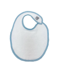 Blue Gingham Trim Classic Terry Bib