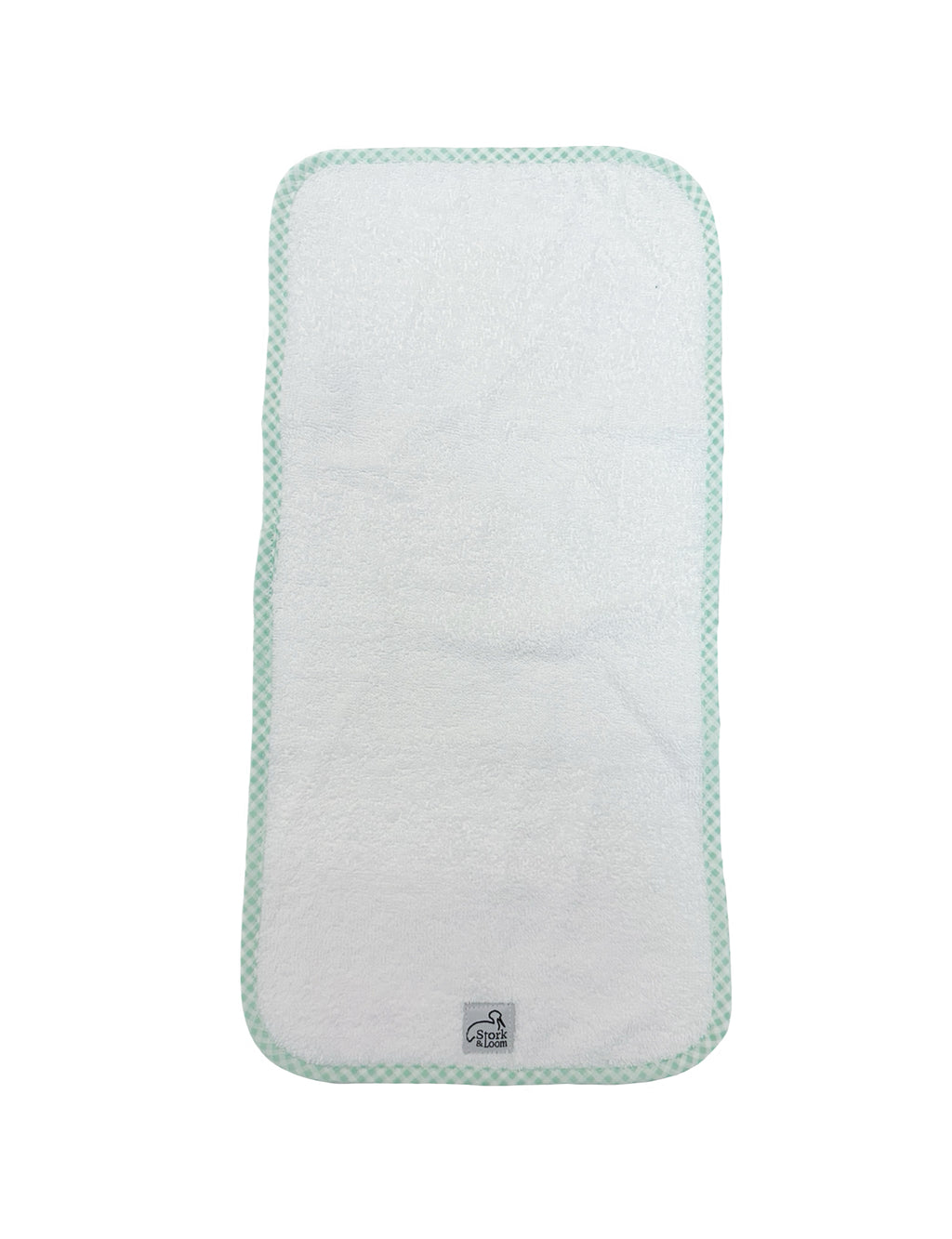 Mint Gingham Trim Burping Cloth