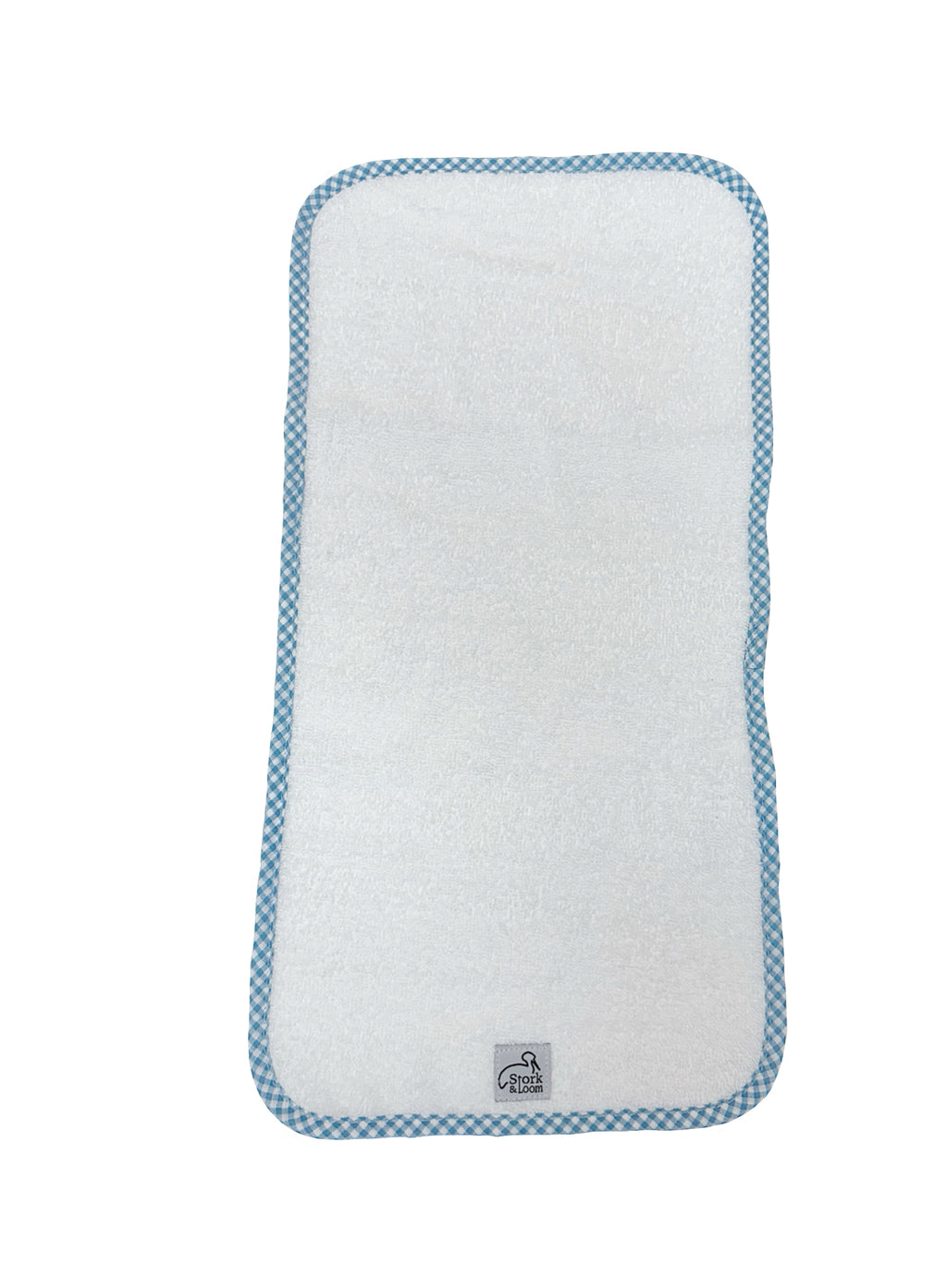 Blue Gingham Trim Burping Cloth