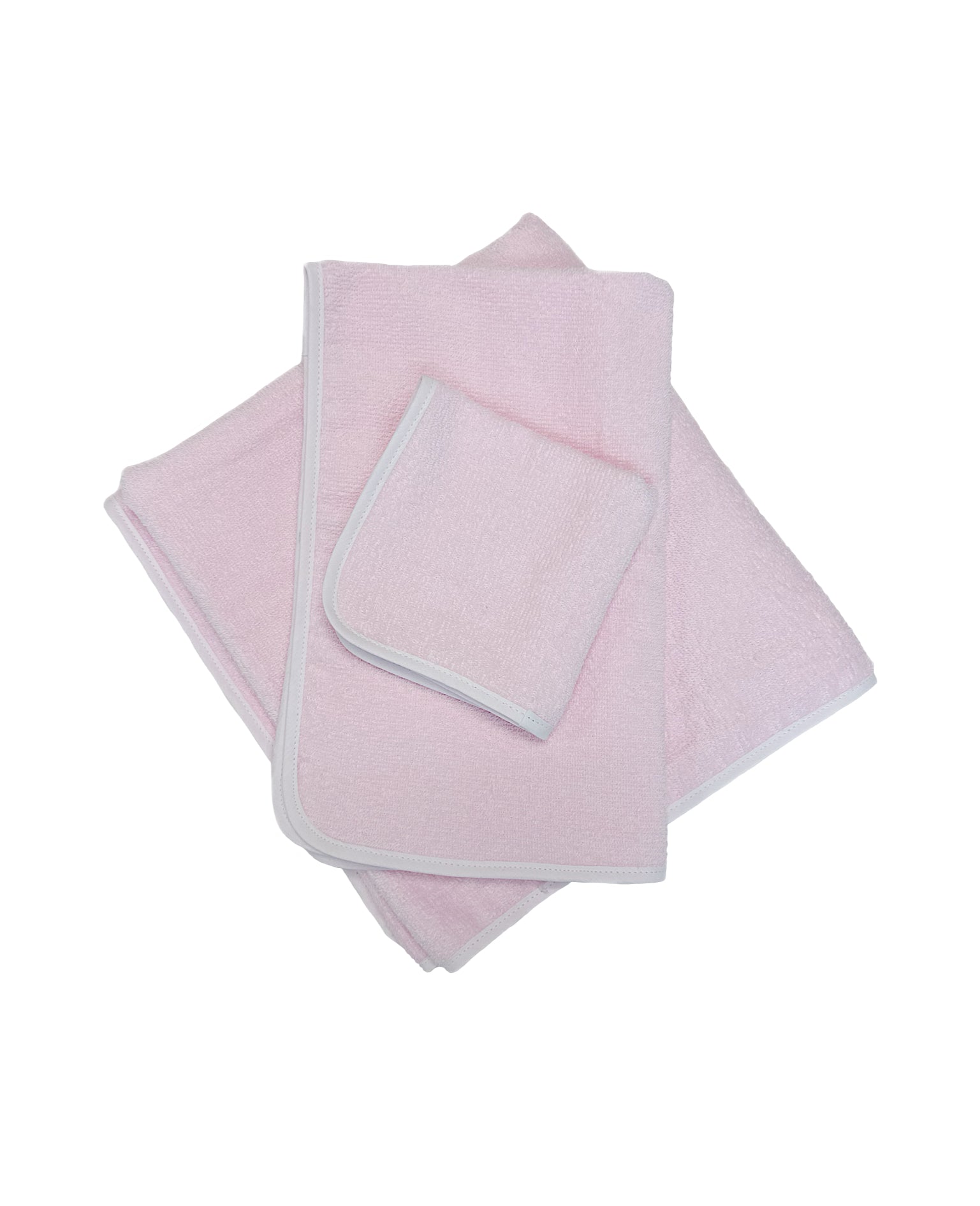 Stork & Loom Bath Set Pink Terry Cloth