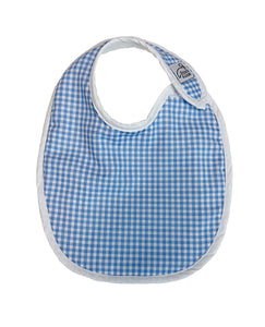 Blue Gingham Baby Bib