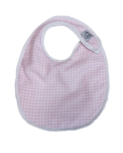 Pink Gingham Baby Bib