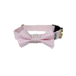 Pet Collar & Bow Tie Set - Pink Gingham