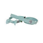 Pet Collar, Bow Tie, & Leash Set - Mint Gingham