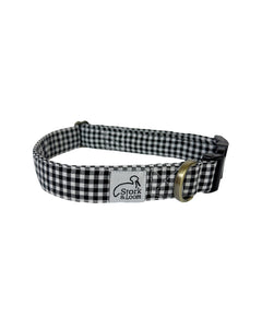 Pet Collar - Black Gingham