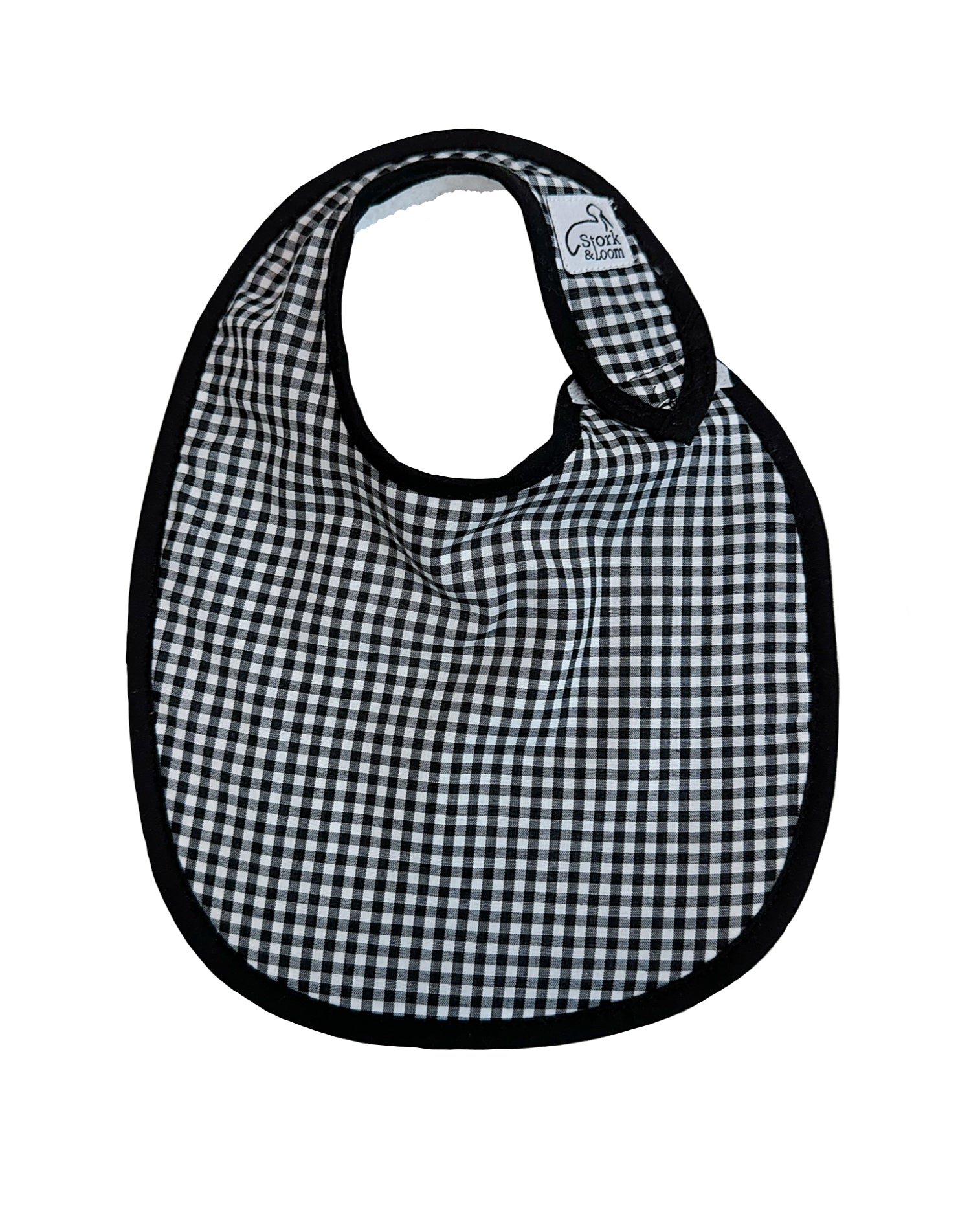 Black Gingham Baby Bib