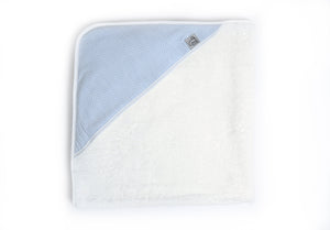 Blue Seersucker Hooded Baby Towel