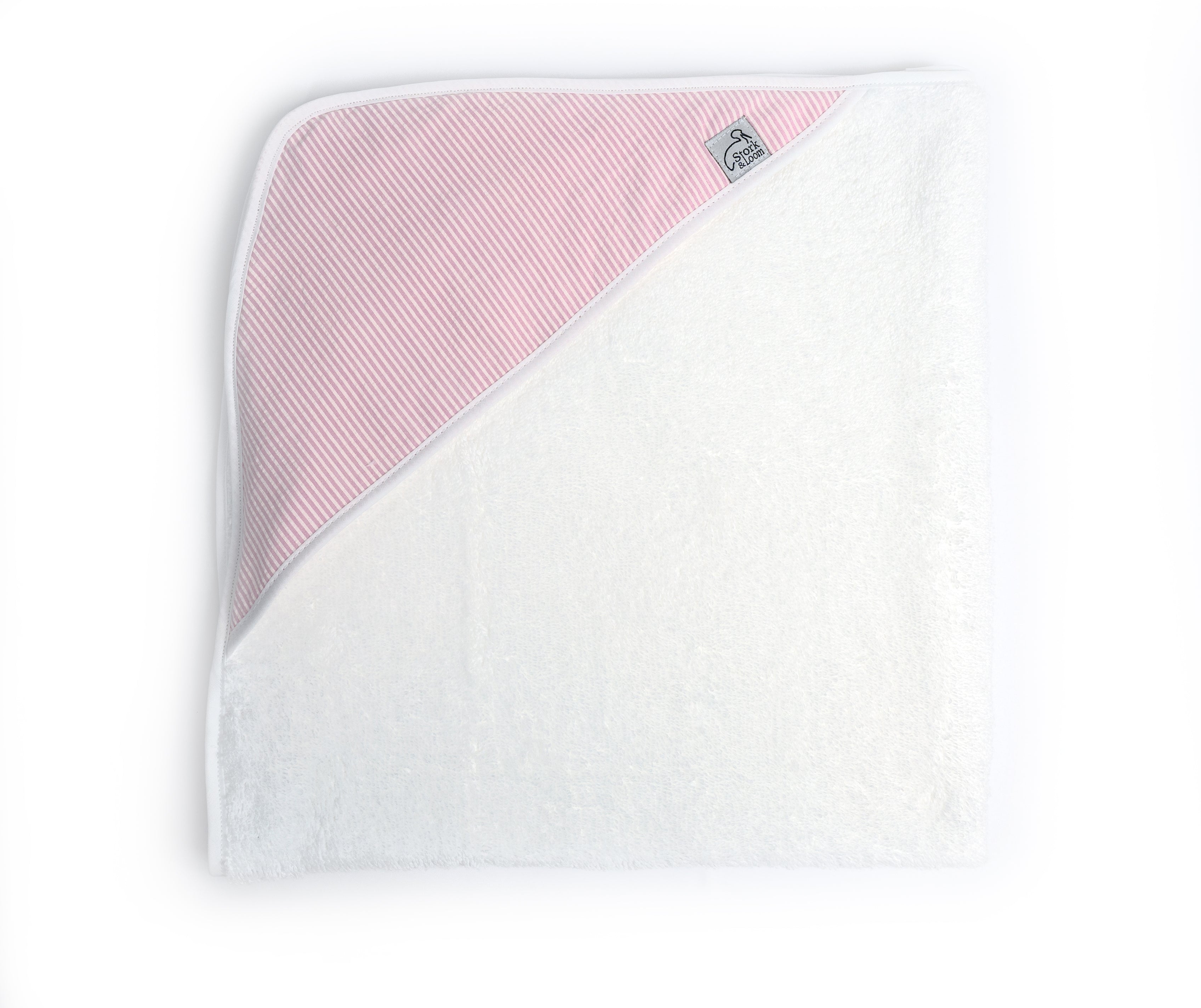 pink seersucker hooded baby towel