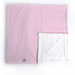 Pink seersucker minky dot blanket